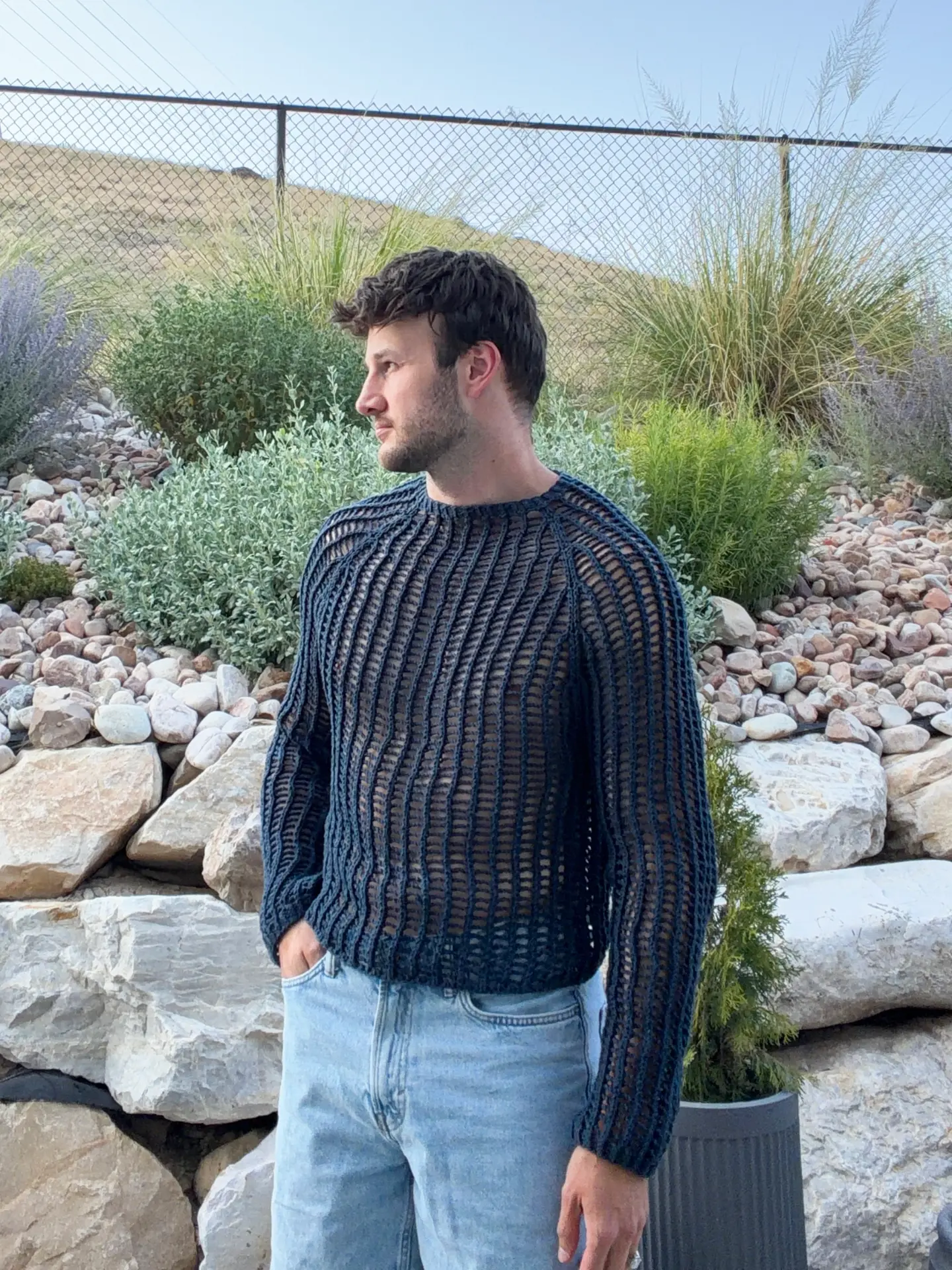 Saturday Sheer Mesh Raglan, front view