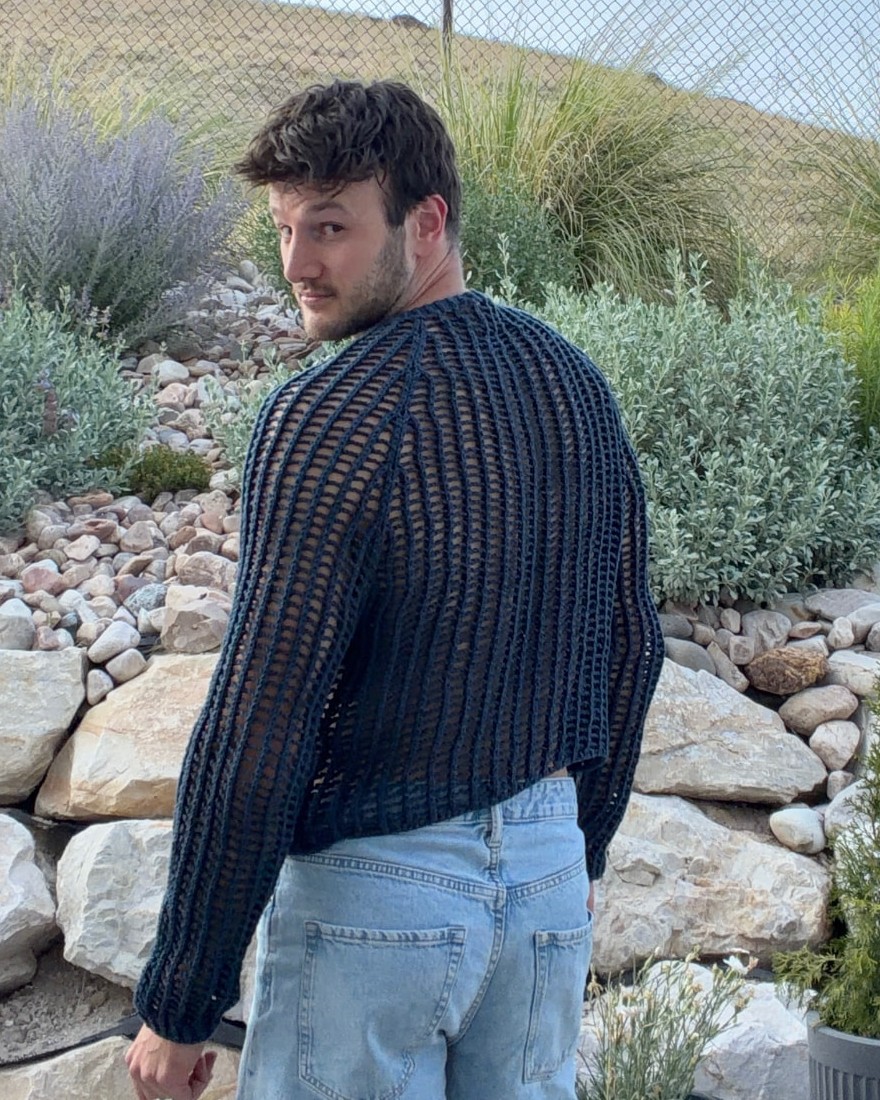 Saturday Sheer Mesh Raglan, back view